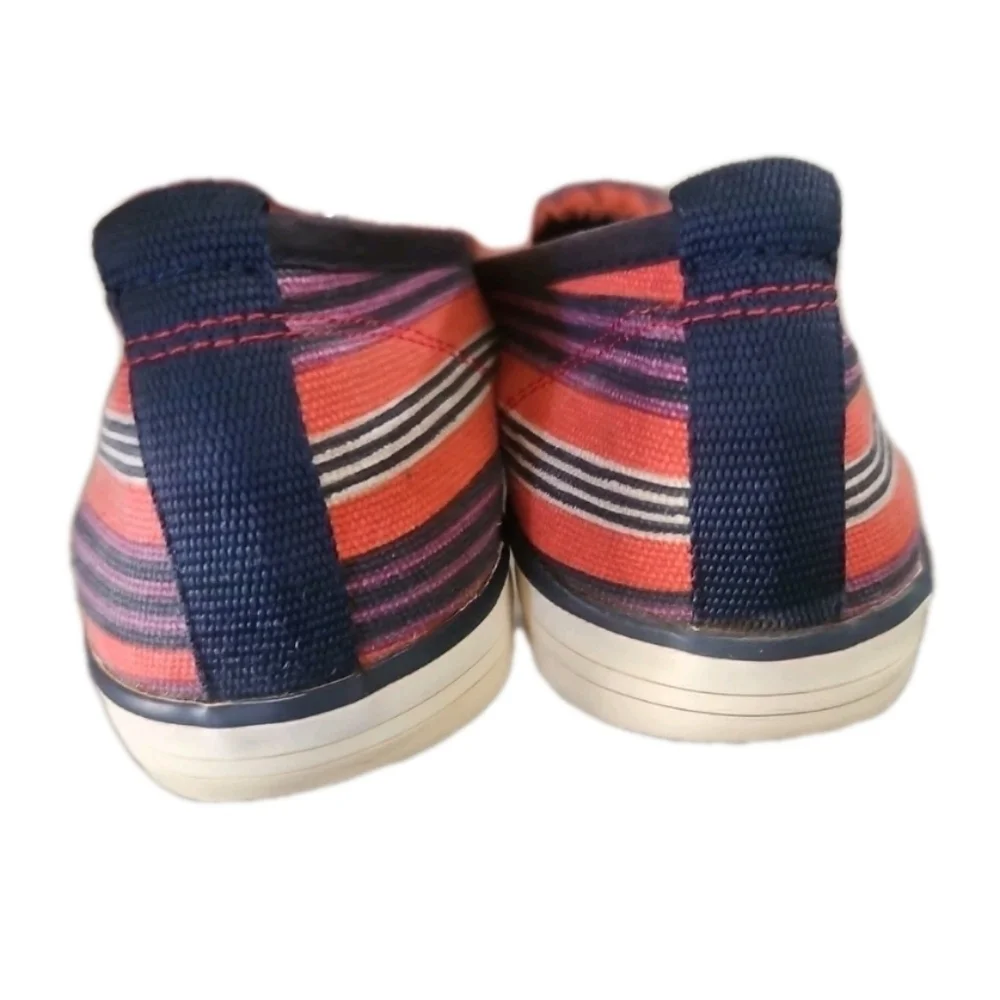 Tory Burch Womens Canvas Striped Raymond Flat 6.5